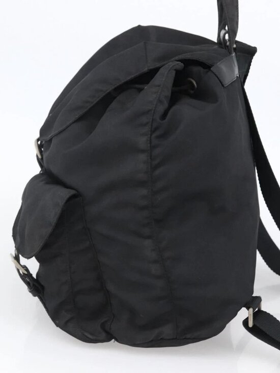 PRADA Backpack Nylon Silver Black Auth bs33518 main image 13